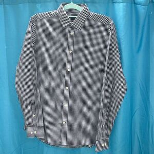 H&M slim fit button down shirt blue white